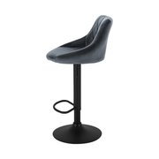 Barhocker | 2 Stück | Anthrazit | Kunstleder | Drehbar | Höhenverstellbar