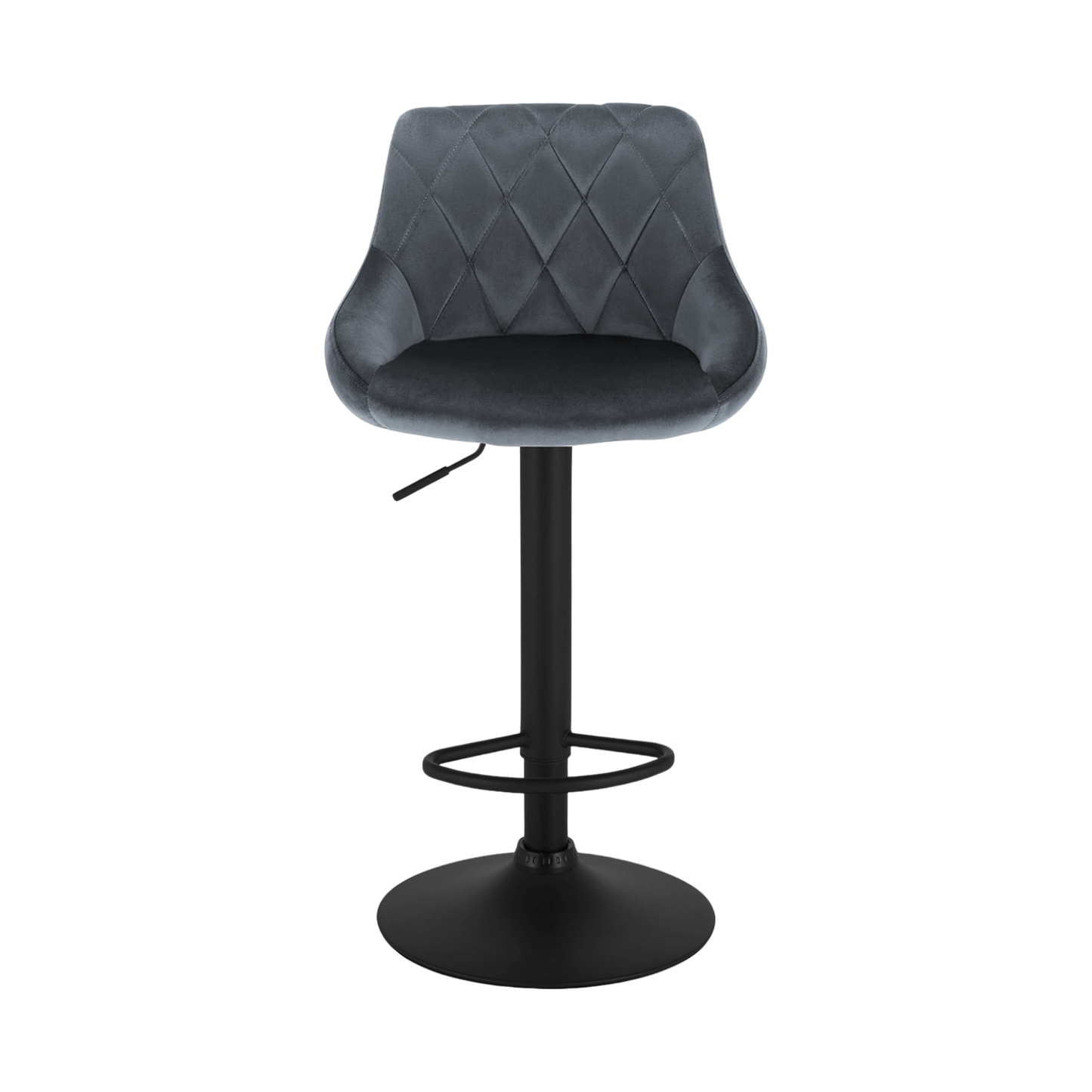 Barhocker | 2 Stück | Anthrazit | Kunstleder | Drehbar | Höhenverstellbar