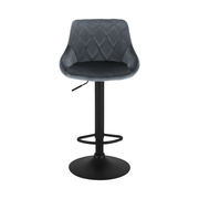 Barhocker | 2 Stück | Anthrazit | Kunstleder | Drehbar | Höhenverstellbar