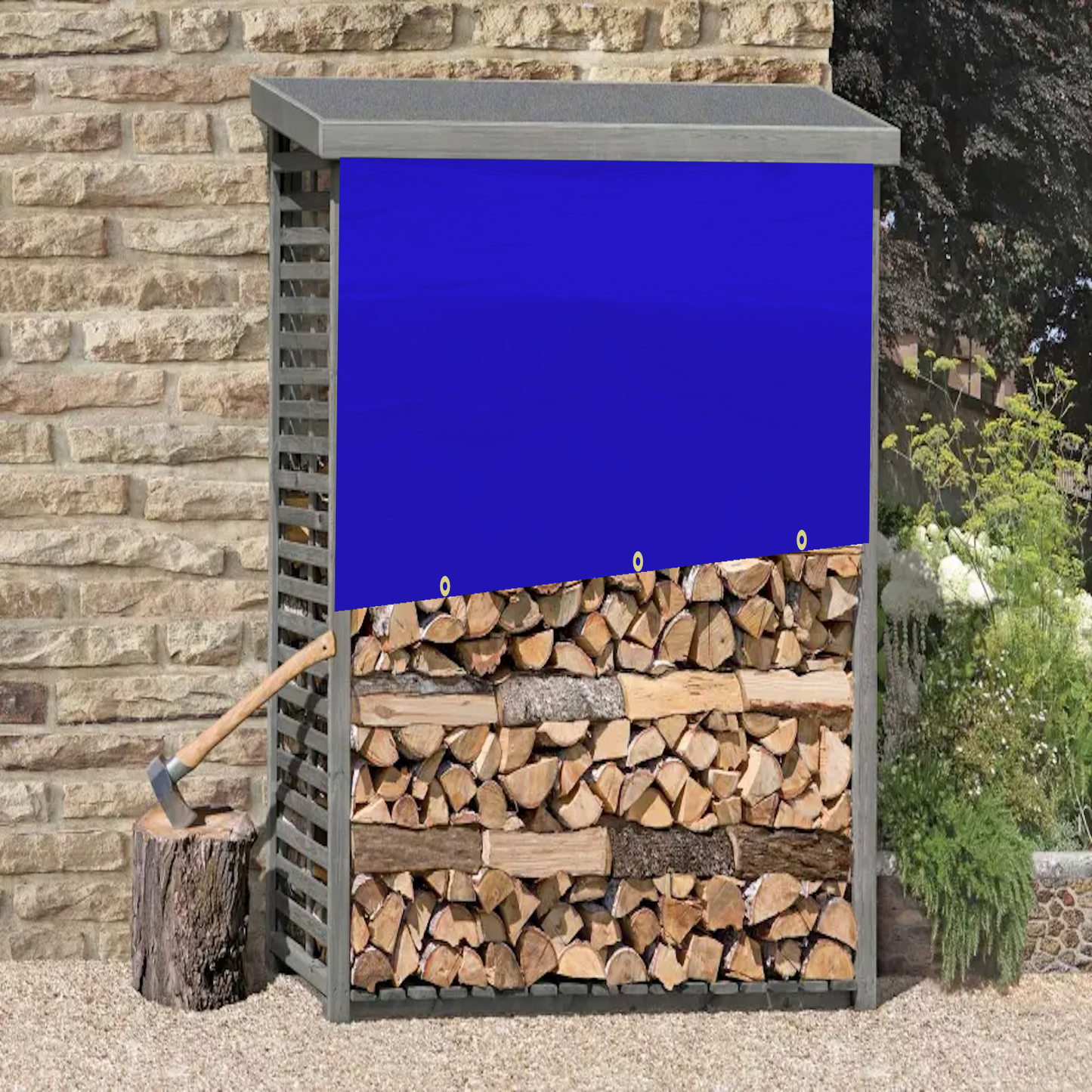 Abdeckplane | Polyethylen | Blau | 650 g/m2 | 4x8m | Gewebeplane | Schutz