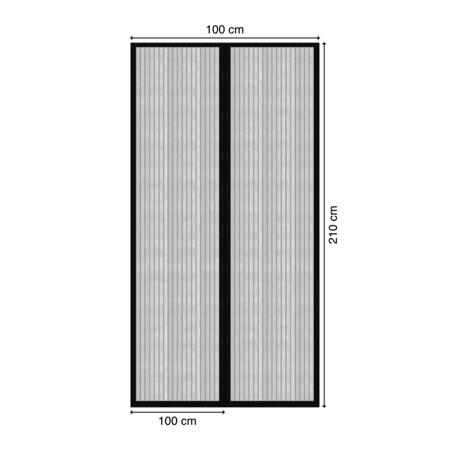 Fliegengitter | Polyester | 100x210cm | Magnetverschluss | Klebemontage