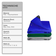 Abdeckplane | Polyethylen | Blau | 650 g/m2 | 3x6m | Gewebeplane | Schutz