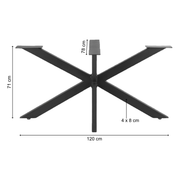 Tischgestell | Schwarz | 120x78x71cm | Spider | Kreuzgestell | Tischkufen