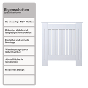 Heizungsverkleidung | MDF | Holz | Weiß | 78x82cm | Cover | Landhaus