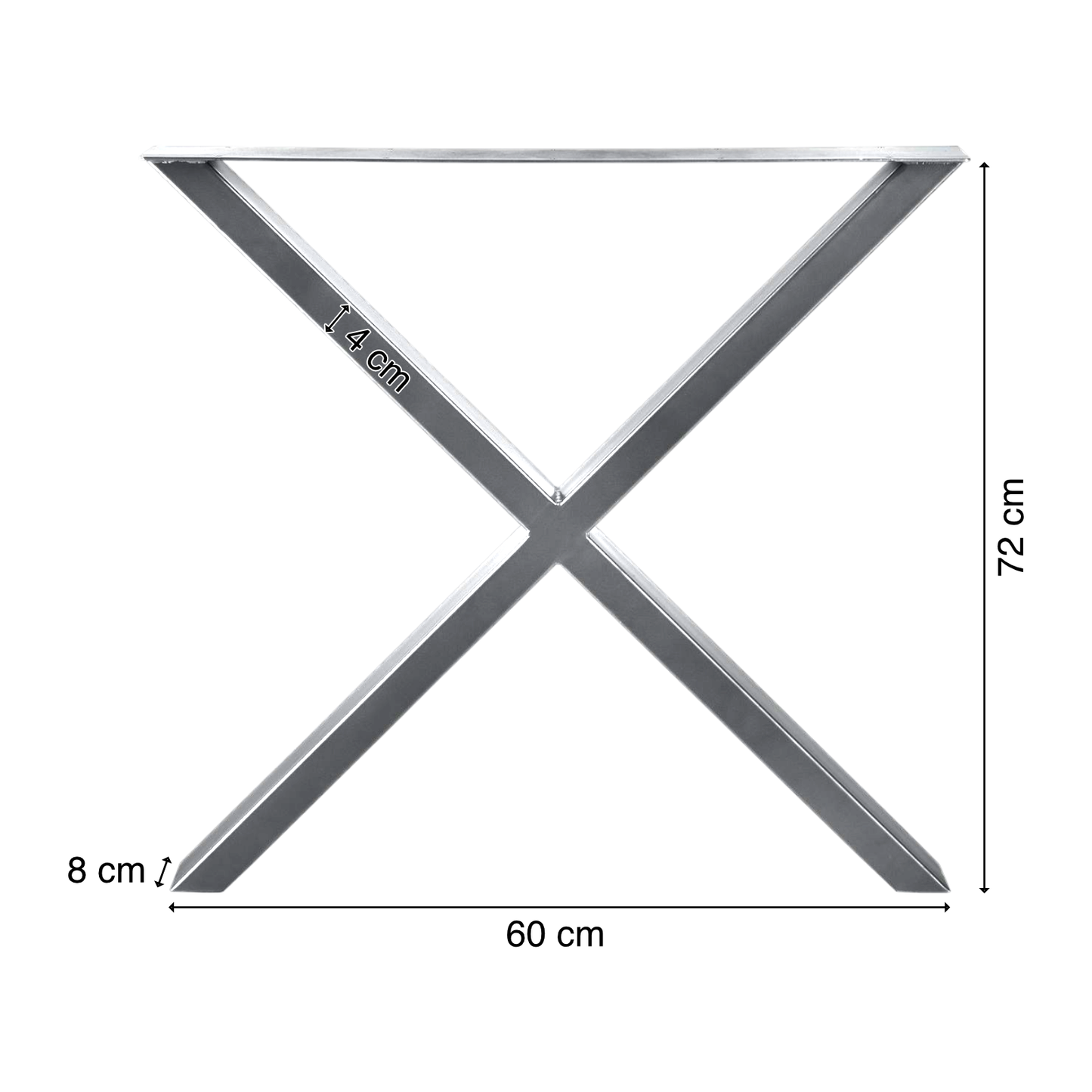 Tischgestell | Hellgrau | X-Design | 60x72cm | X-Design | Kreuzgestell