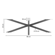 Tischgestell | Anthrazit | 98x58x43cm | Spider | Kreuzgestell | Tischkufen