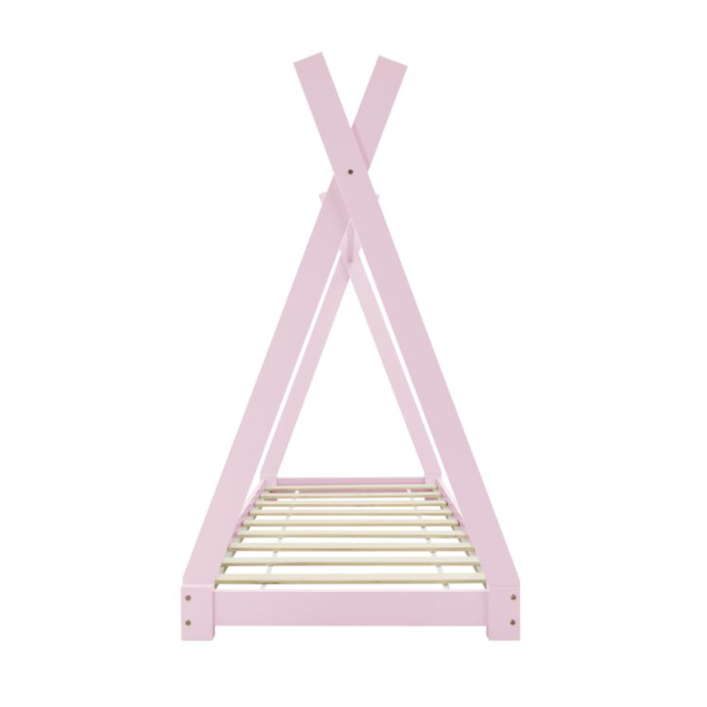 Kinderbett | Holz | Rosa | 80x160cm | Tipi | Holzbett | mit Lattenrost