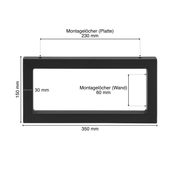 Wandkonsole | 2 Stück | Schwarz | 350x150mm | Konsolenträger | Wandhalterung | Rechteckig