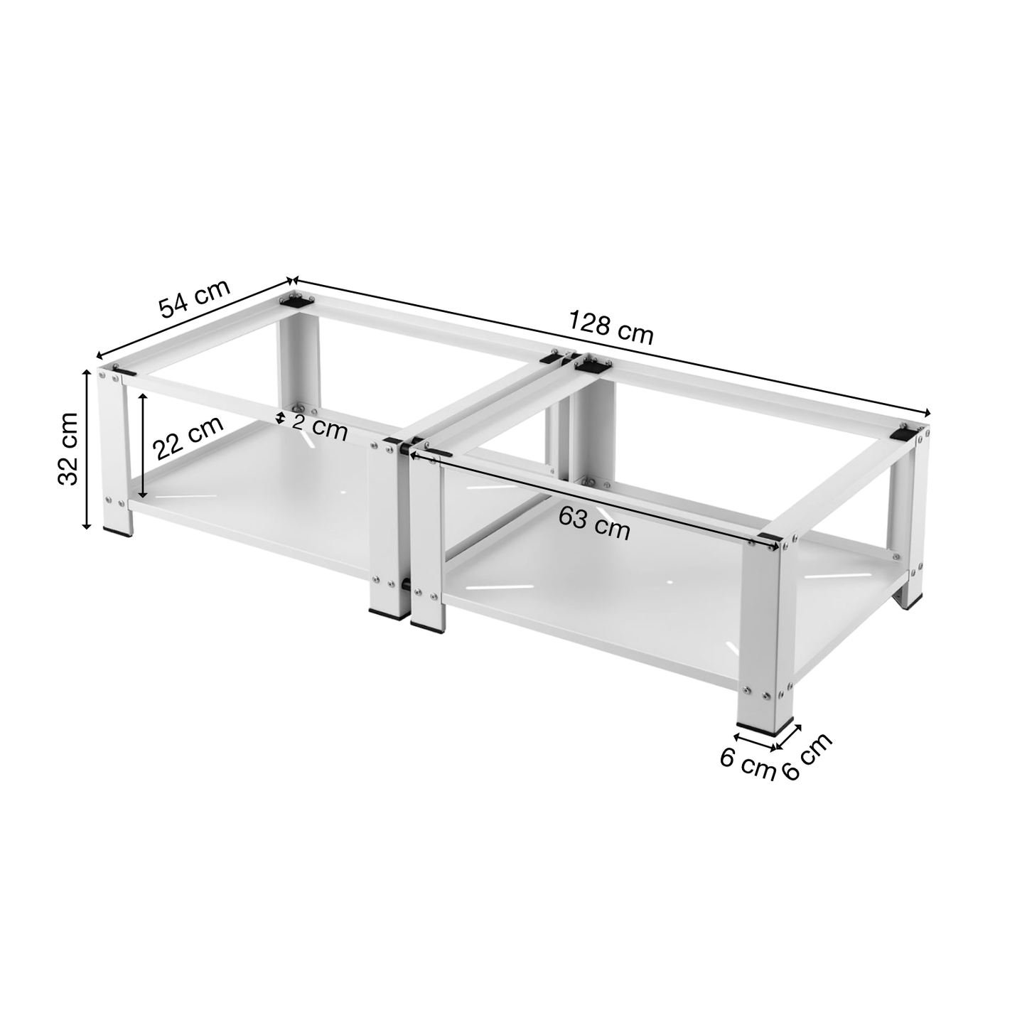 Untergestell für Waschmaschine | 2er Set | Stauraum | Weiß | Ablagefach