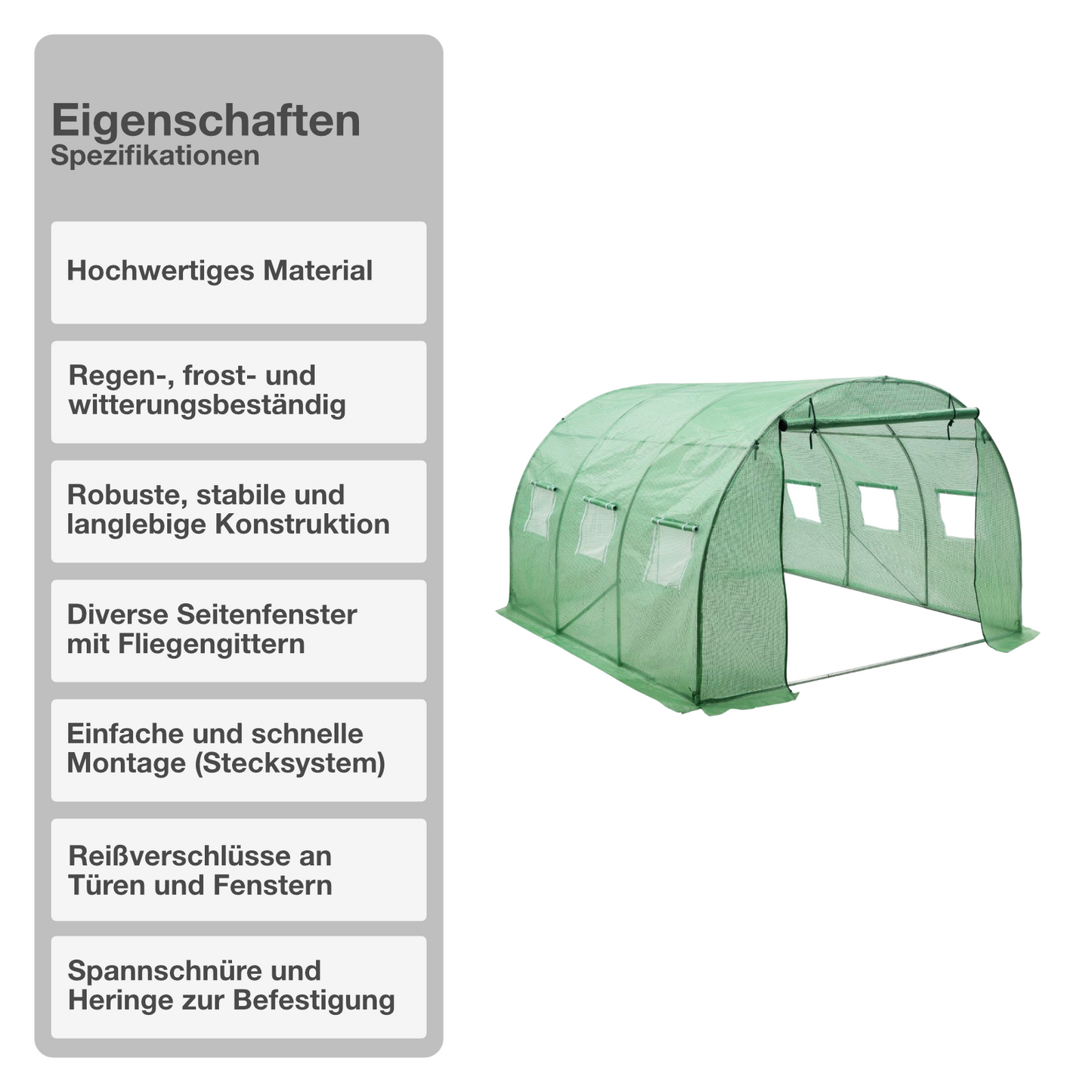 Gewächshaus | PE-Gitterfolie | 3x2m | Gartenhaus | Pflanzenhaus | Frühbeet