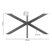 Tischgestell | Anthrazit | 120x78x71cm | Spider | Kreuzgestell | Tischkufen