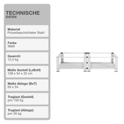 Untergestell für Waschmaschine | 2er Set | Stauraum | Weiß | Ablagefach