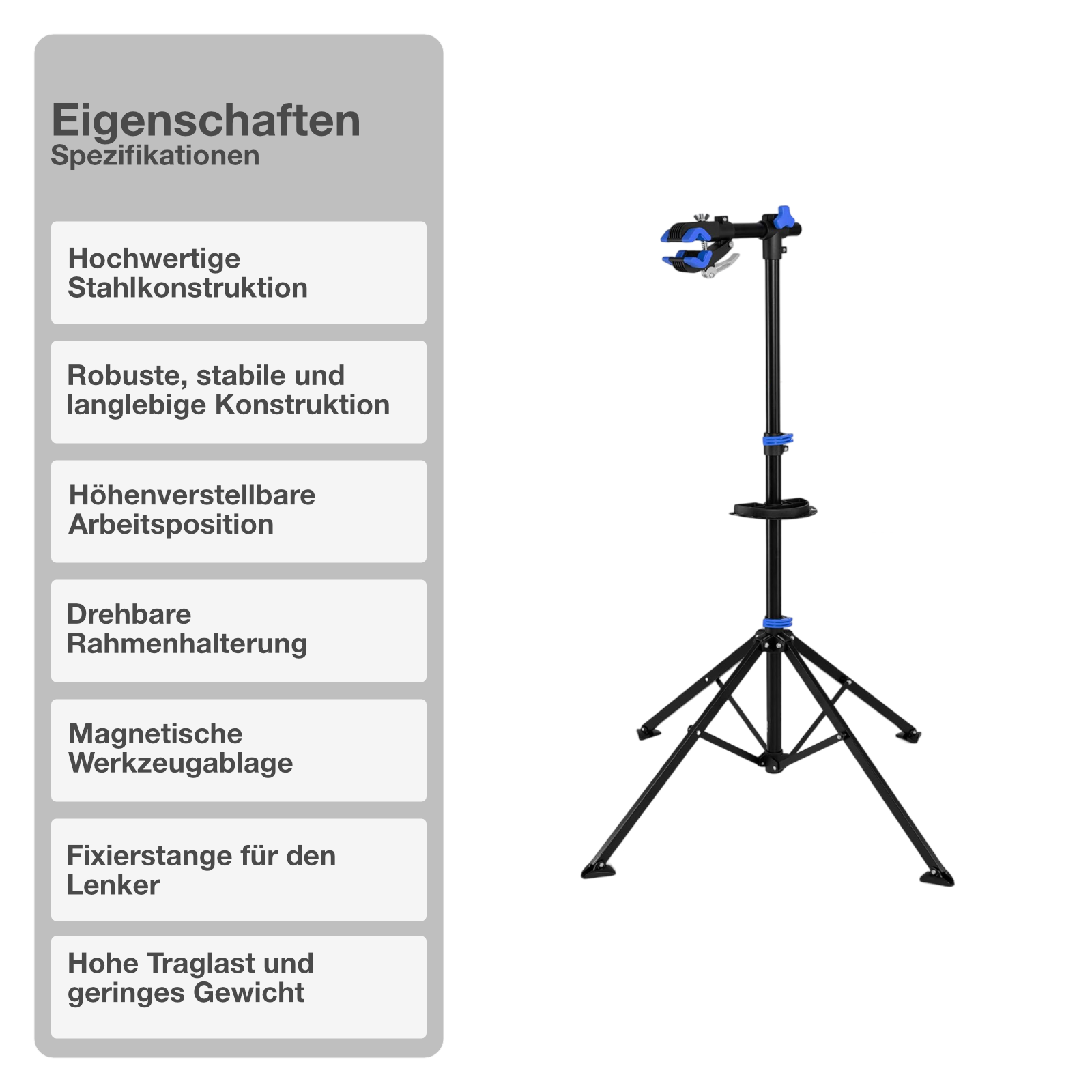 Montageständer | Fahrrad | Reparaturständer | Teleskop | 50kg | 360° | Bike