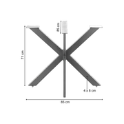 Tischgestell | Anthrazit | 85x85x71cm | Spider | Kreuzgestell | Tischkufen