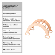 Kletterbogen | Holz | Natur | 89x52x45,5cm | Montessori | Kinder | Spielzeug