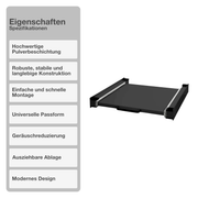 Zwischenbaurahmen | Ausziehbar | Schwarz | Ablagefach | Waschmaschinenturm