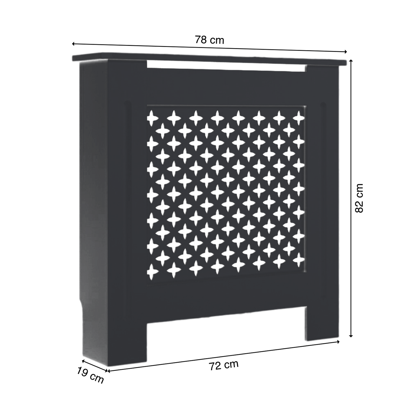 Heizungsverkleidung | MDF | Holz | Anthrazit | 78x82cm | Cover | Waben