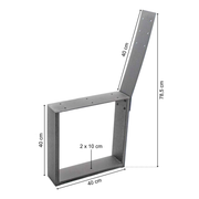 Bankgestell | Abnehmbare Rückenlehne | Stahl | Anthrazit |40x78,5cm | Kufen