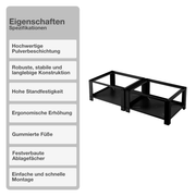 Untergestell für Waschmaschine | 2er Set | Stauraum | Schwarz | Ablagefach