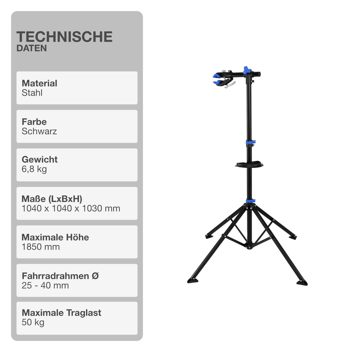 Montageständer | Fahrrad | Reparaturständer | Teleskop | 50kg | 360° | Bike