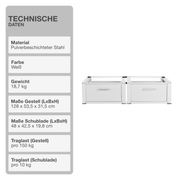 Untergestell für Waschmaschine | 2er Set | Ausziehbar | Weiß | Schublade