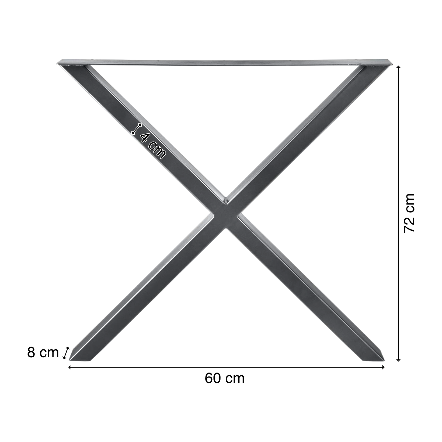 Tischgestell | Anthrazit | X-Design | 60x72cm | X-Design | Kreuzgestell