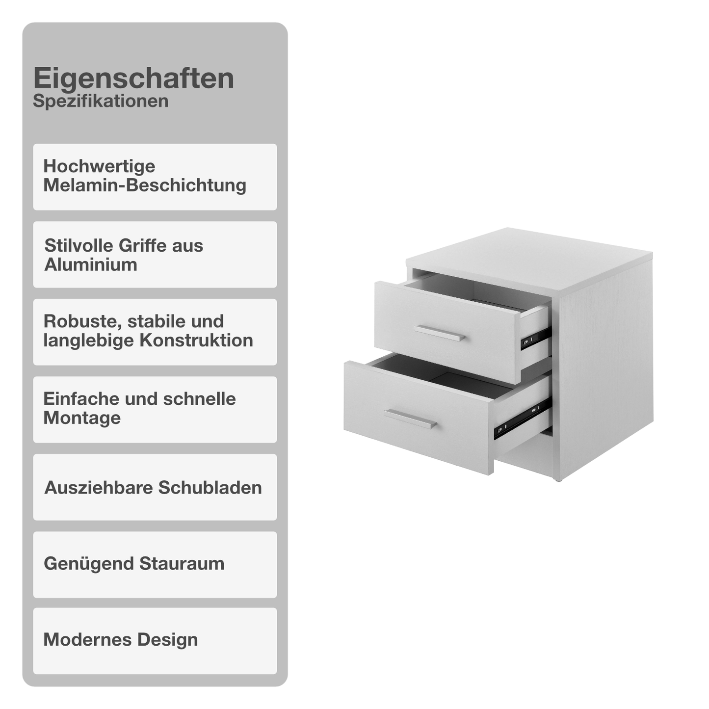 Nachtschrank | Holz | Weiß | 38x37x34cm | Nachttisch | Kommode | Konsole