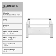 Untergestell für Waschmaschine | Stauraum | Weiß | Ablagefach | Trockner