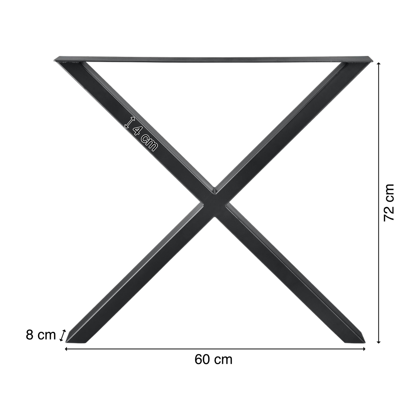 Tischgestell | Schwarz | X-Design | 60x72cm | X-Design | Kreuzgestell