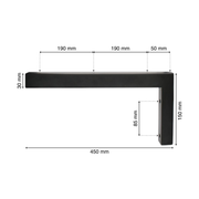 Wandkonsole | 2 Stück | Schwarz | 450x150mm | Konsolenträger | Wandhalterung