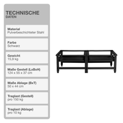 Untergestell für Waschmaschine | 2er Set | Ausziehbar | Schwarz | Ablagefach