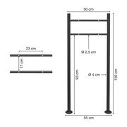Briefkastenhalterung | Edelstahl | Anthrazit | 55x120x9cm | Standfuß | Rund