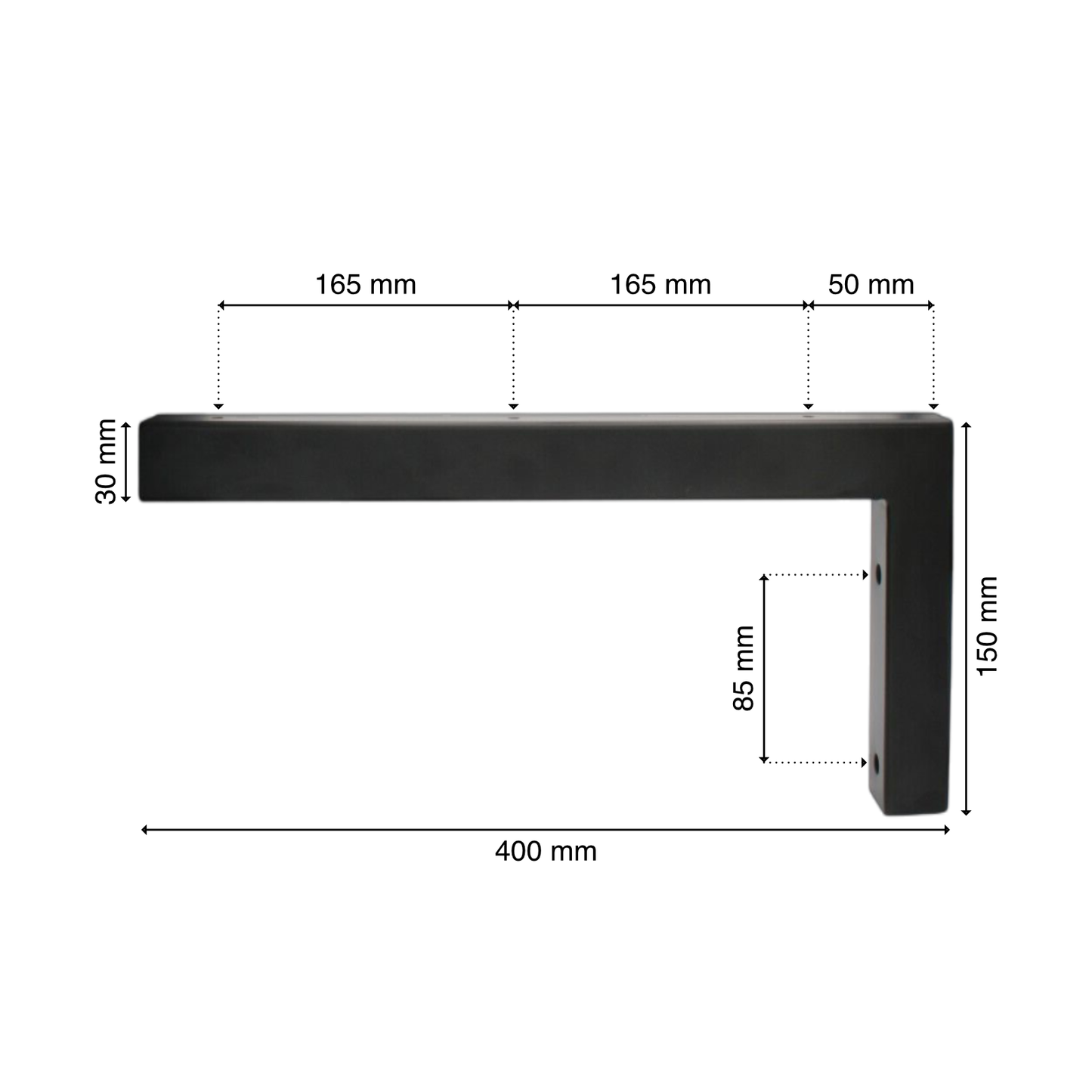 Wandkonsole | 2 Stück | Schwarz | 400x150mm | Konsolenträger | Wandhalterung