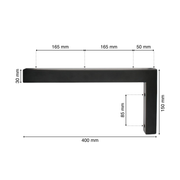 Wandkonsole | 2 Stück | Schwarz | 400x150mm | Konsolenträger | Wandhalterung