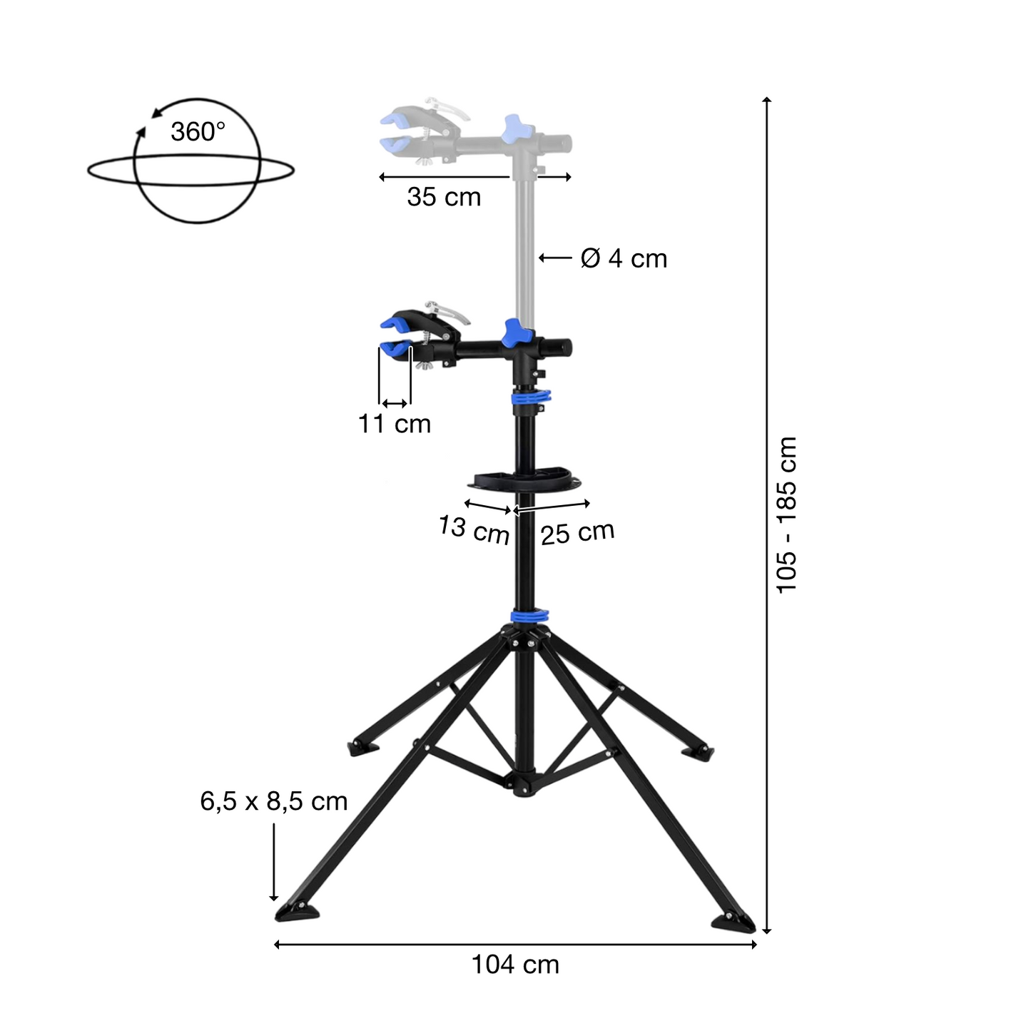 Montageständer | Fahrrad | Reparaturständer | Teleskop | 50kg | 360° | Bike