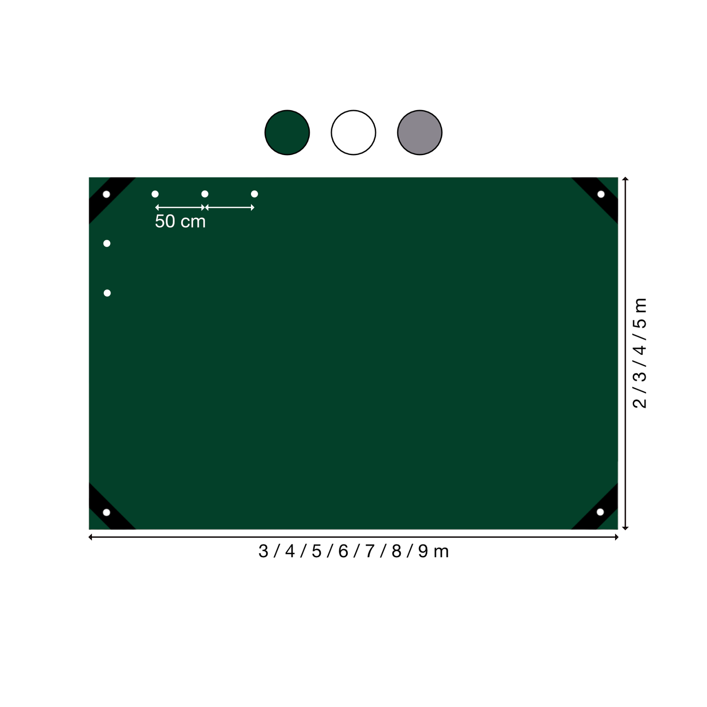 Abdeckplane | Polyethylen | Grau | 650 g/m2 | 3x6m | Gewebeplane | Schutz