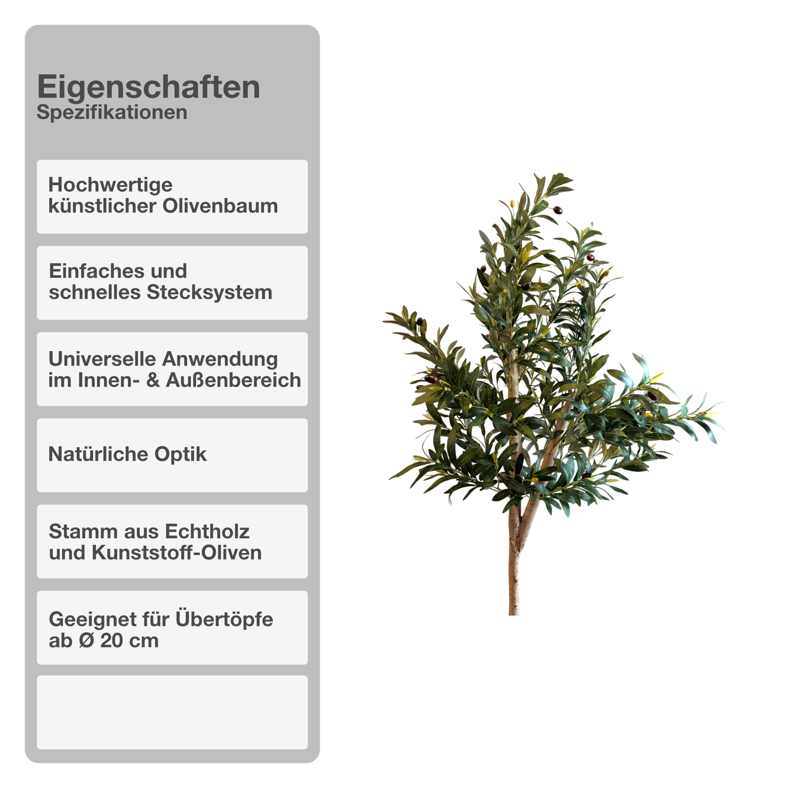Olivenbaum | künstliche Pflanze | Dekoration | im Topf | 120 cm