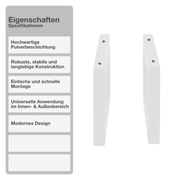 Wandkonsole | 2 Stück | Weiß | 300x150mm | Konsolenträger | Wandhalterung | Rechteckig