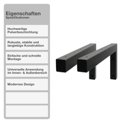 Wandkonsole | 2 Stück | Schwarz | 400x150mm | Konsolenträger | Wandhalterung