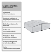 Frühbeet | Aluminium | 100x120x40cm | Beetkasten | Gewächshaus | Treibhaus