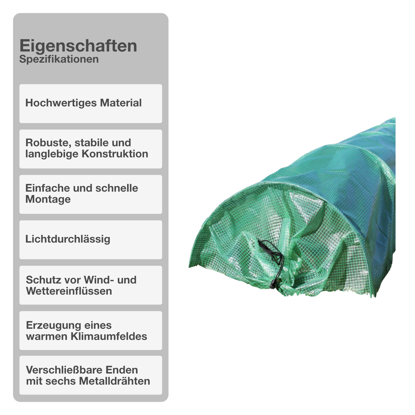 Folientunnel | PE-Gitterfolie | 300x55x35cm | Pflanztunnel | Schutztunnel