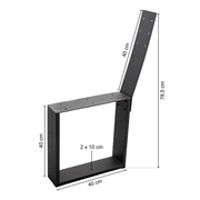Bankgestell | Abnehmbare Rückenlehne | Stahl | Schwarz | 40x78,5cm | Kufen