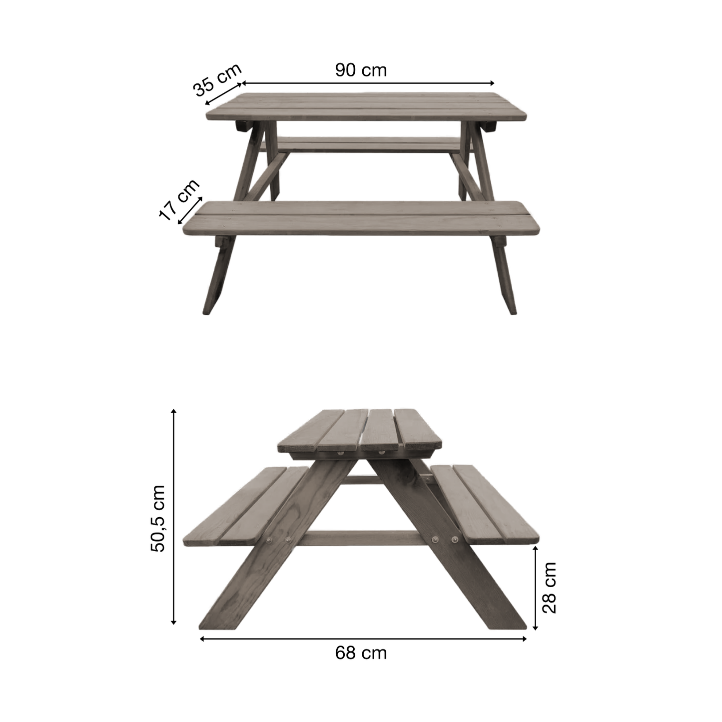 Sitzgarnitur | Holz | Grau | Picknickbank | Kinderbank | Kindersitzgruppe