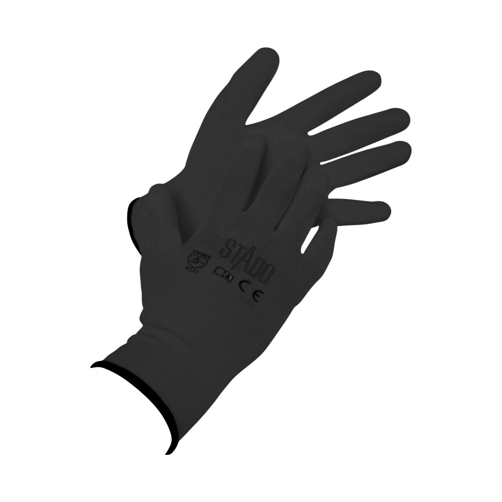 Arbeitshandschuhe | Nylon | PU-Beschichtung | 24 Paar | XL | Schwarz