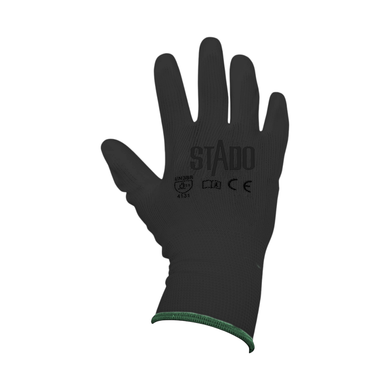 Arbeitshandschuhe | Nylon | PU-Beschichtung | 12 Paar | XXL | Schwarz