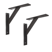 Wandkonsole | 2 Stück | Aluminium | Schwarz | 180x180mm | Halterung | Regal