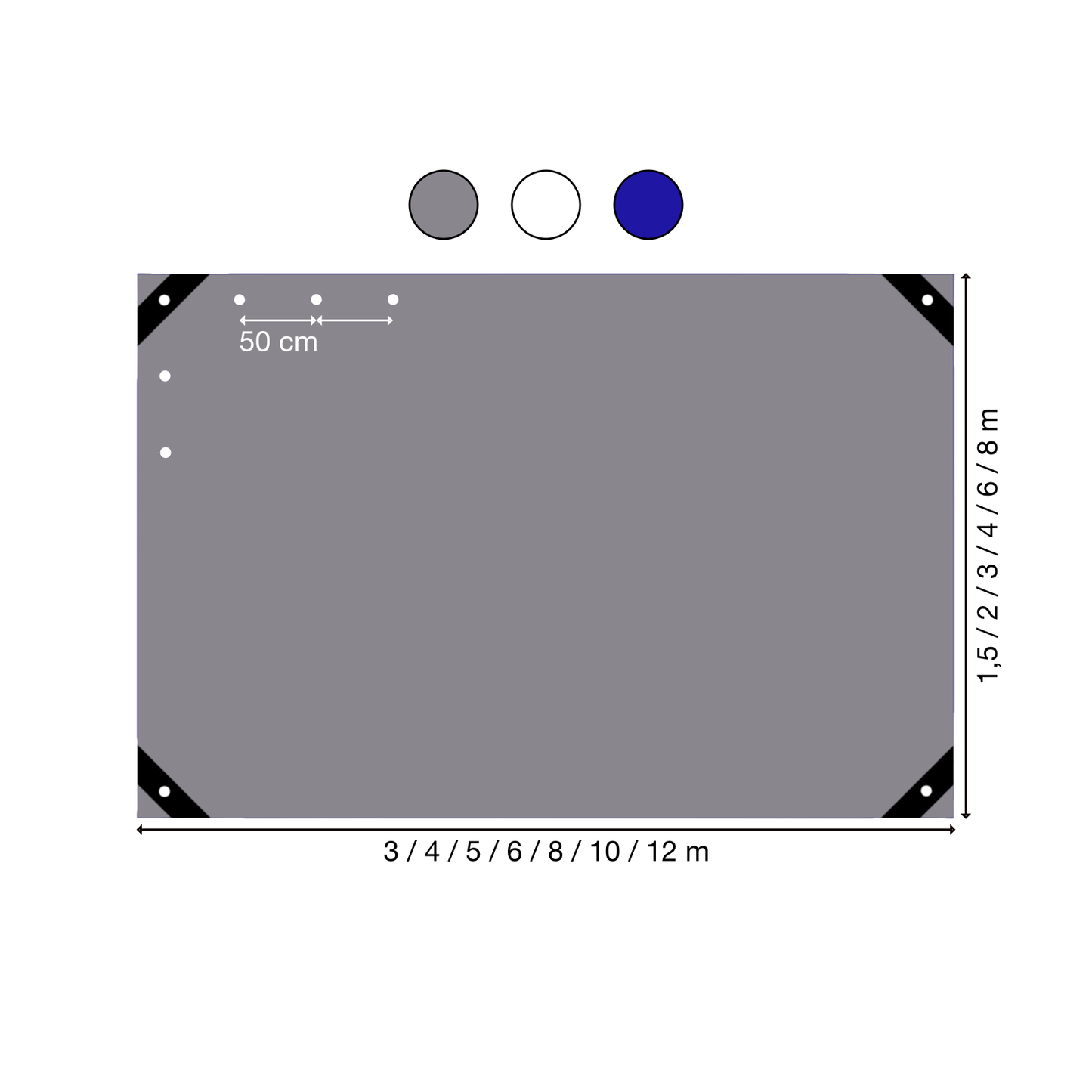 Abdeckplane | Polyethylen | Grau | 180 g/m2 | 6x8m | Gewebeplane | Schutz